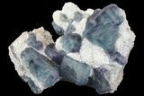 Multicolored Fluorite Crystals on Quartz - China #149747-1